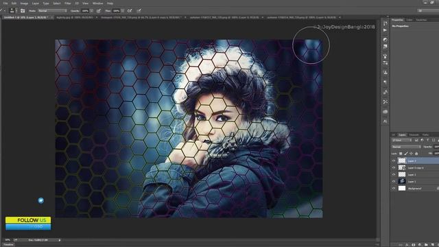 Polygon Net Effect Photo in Photoshop By Ju Joy Design Bangla смотреть онлайн