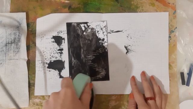 Арт. Черный пейзаж. Лестница в горах. Горячий воск и утюг. Восковая живопись. Энкаустика. Обзор Pol смотреть онлайн