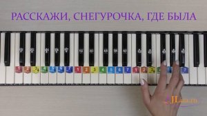 Расскажи, Снегурочка, где была на пианино. Как играть на пианино. Ноты цифрами