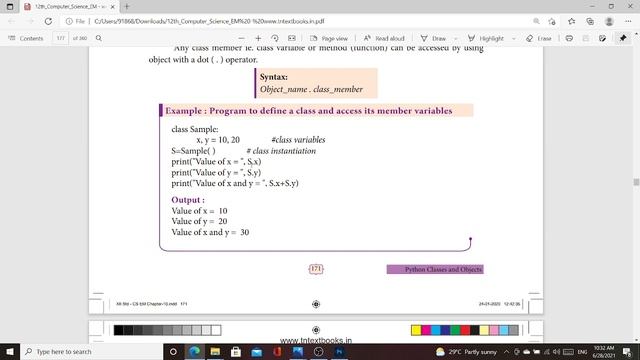 Chapter 10 (Part 1) | Python Classes and Objects | Tamilnadu board 12th computer science смотреть онлайн