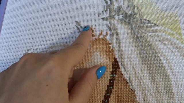 Вышивка крестом. Замок и лошадки смотреть онлайн