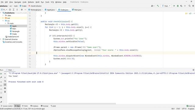 Snake Game in Java Step by Step | Java2D package Tutorial смотреть онлайн