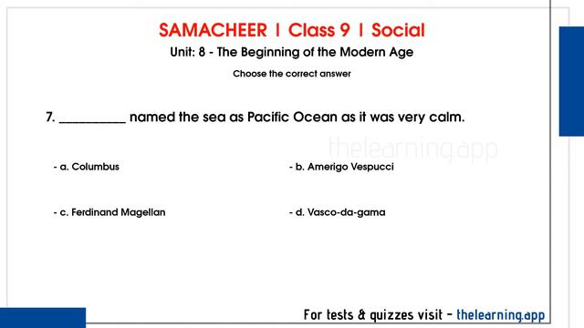 The Beginning of the Modern Age Exercises | Unit 8 | Class 9 | History | Social | Samacheer Kalvi смотреть онлайн