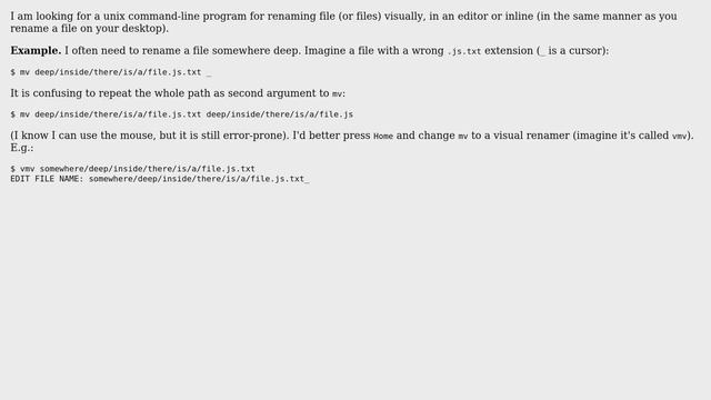 Unix utility to rename file(s) in an editor or inline смотреть онлайн