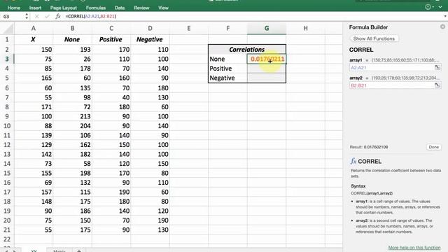 Using Excel to calculate a correlation coefficient || interpret relationship between variables смотреть онлайн