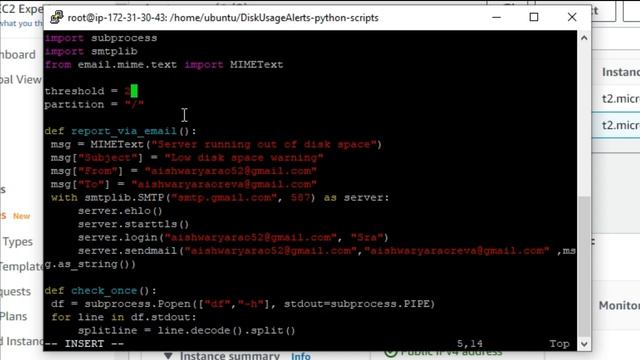 PART 1, Monitor EC2 disk utilisation without using Lambda and cloud watch using PYTHON SCRIPT | AWS смотреть онлайн