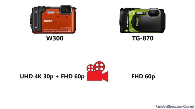 Nikon Coolpix W300 vs Olympus Tough TG-870 смотреть онлайн