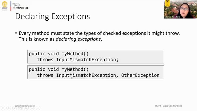 DDP2 B 2021 - Sesi Sinkronus Week 11: Exception Handling смотреть онлайн
