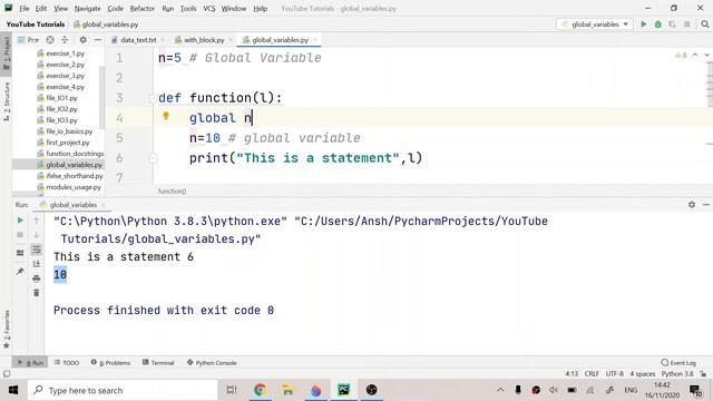 Global keyword in Python | Global & Local Variables | Python for Absolute Beginners in English | #3 смотреть онлайн