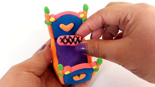 DIY How to Make Polymer Clay Miniature Furniture Home Set Mini Bed, Dressing table, Chair, Sofa смотреть онлайн