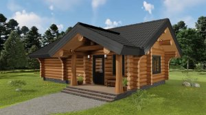 Проект баня из рубленного бревна «Сидней» 57 м2