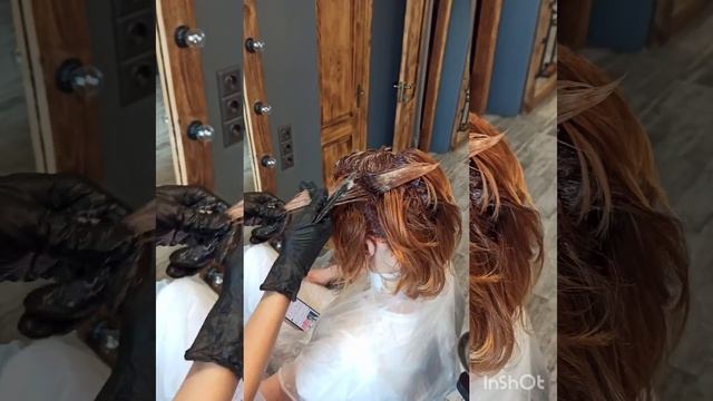 Окрашивание в медных оттенках,стрижка,укладка.Coloring in copper shades, haircutt,styling #coloring смотреть онлайн