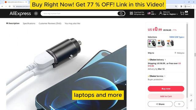 100W/200W QC3.0 PD Car Charger 5A Fast Charing Port 12-24V Cigarette Socket Lighter Car USBC iPhone смотреть онлайн