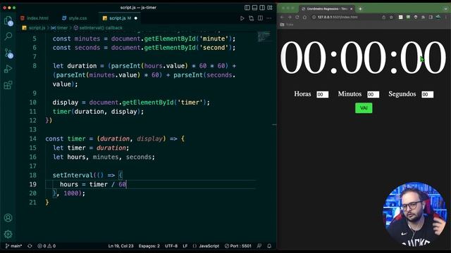 Temporizador (timer) em JavaScript смотреть онлайн