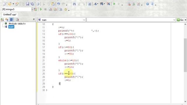 C program to print Roman numeral and decimal numbers equivalents смотреть онлайн