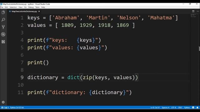 map two lists into dictionary in python ? смотреть онлайн