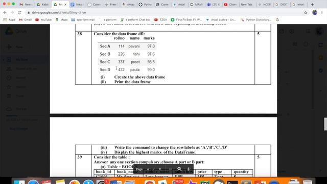 Question Bank Series, Class XII I.P. CBSE Board Exams 2021 #dataframe #python #practical #5marks смотреть онлайн