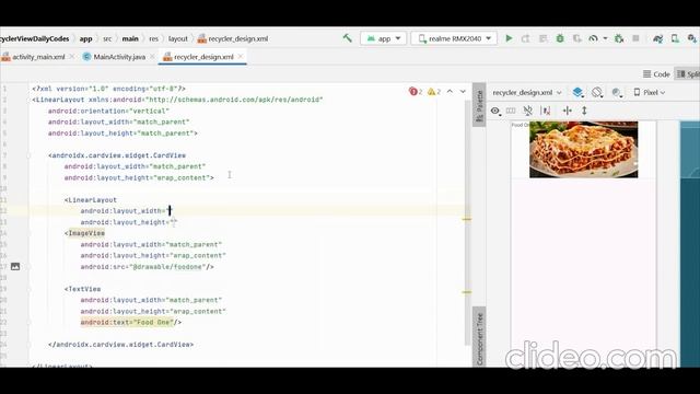 RecyclerView in Android #1 | Layout design for recycler view | Android studio java смотреть онлайн