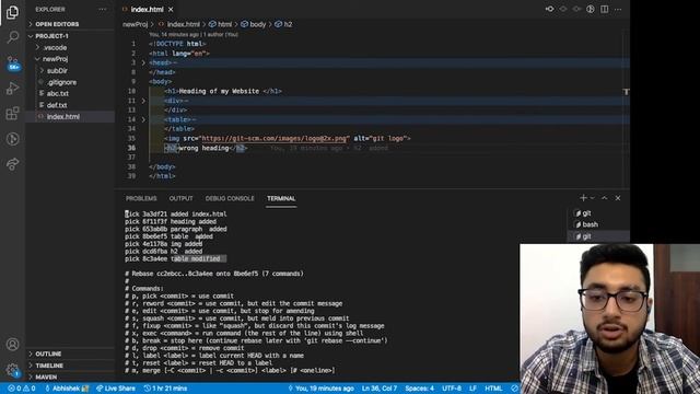 Learning all about git rebase | squash , pick, drop, fix | Git and Github Tutorial | Hello GIT | смотреть онлайн