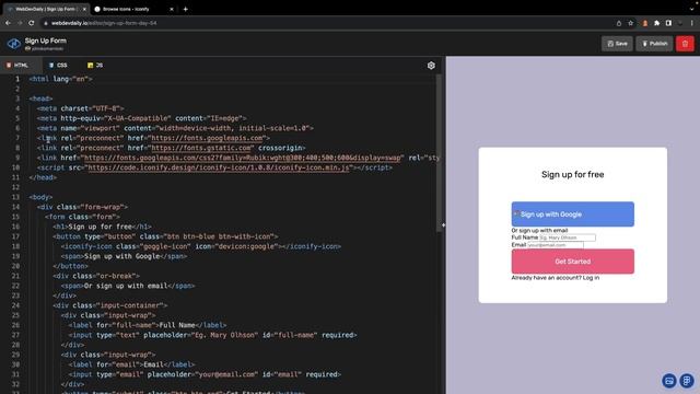 Figma Design To Code | WebDevDaily Front-end Challenge (Modern Sign-up Form) смотреть онлайн