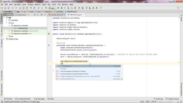 Android Studio tutorial - Android switch button example. Change layout with switch. NEW смотреть онлайн