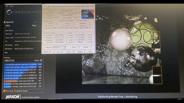 Intel Core i5-750 в разгоне 3.7 GHz,cinebench r15 смотреть онлайн