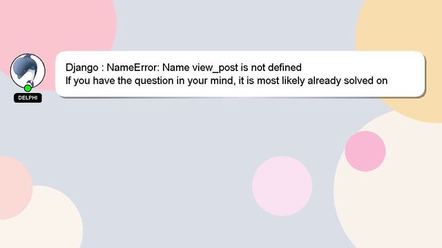 Django : NameError: Name view_post is not defined смотреть онлайн