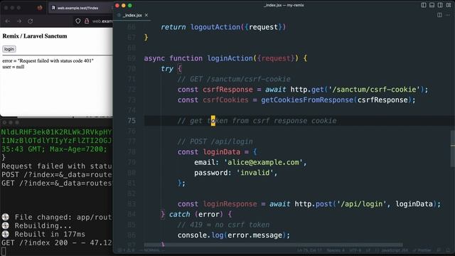 Remix Login with Laravel API Sanctum Stateful смотреть онлайн