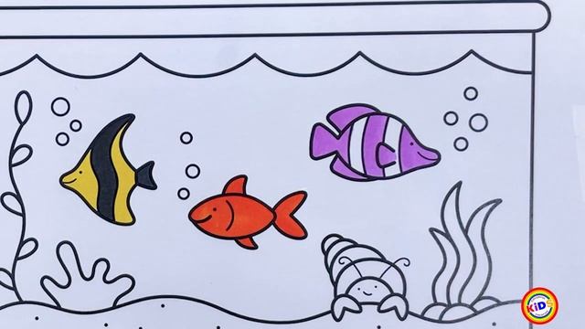 How to Draw a Fish Tank Aquarium Easy Step by Step ????Fish Tank Drawing and Coloring Page for Kids смотреть онлайн