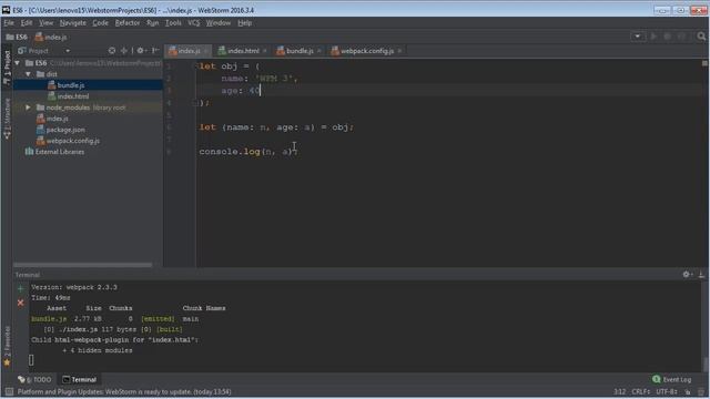 EcmaScript 6 (ES6) - Деструктуризация (Урок 6) смотреть онлайн