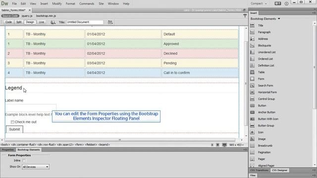 Using DMXzone Bootstrap Table and Form Elements смотреть онлайн