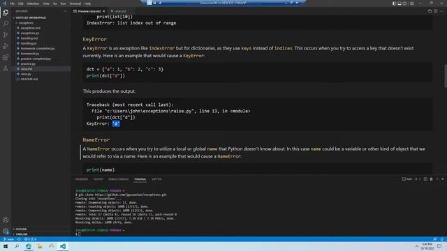 Exceptions 2 - Raise and Types смотреть онлайн