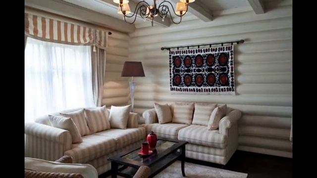 Проекты домов: Европейская элегантность в интерьере бревенчатого дома смотреть онлайн