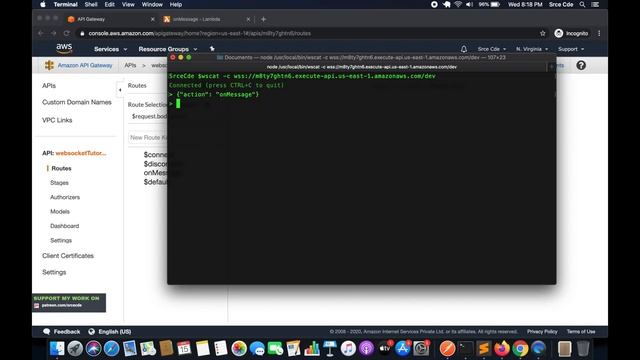 Create custom route - Amazon WebSocket API Gateway p5 смотреть онлайн