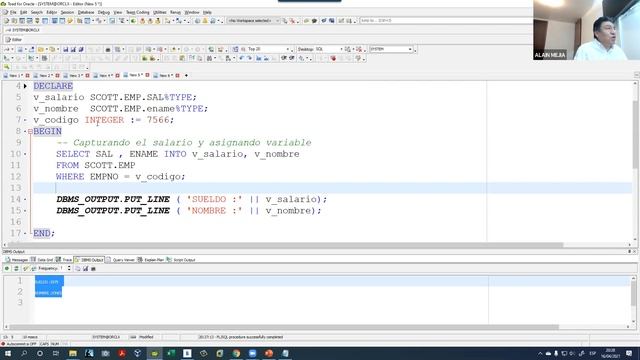 TALLERES ORACLE :: Declaración de variables en PLSQL смотреть онлайн