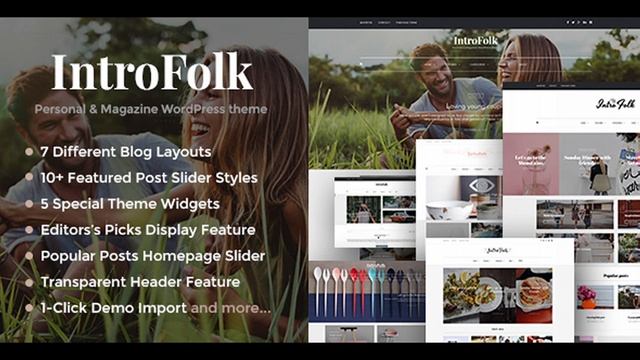 Introfolk - Personal & Magazine WordPress Responsive Blog Theme | Themeforest Website Templates and смотреть онлайн