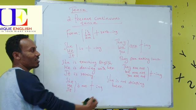 Unique English 11.How to use present continuous tense-- በአሁኑ ቅፅበት የምንሰራዉን ለመግለፅ смотреть онлайн
