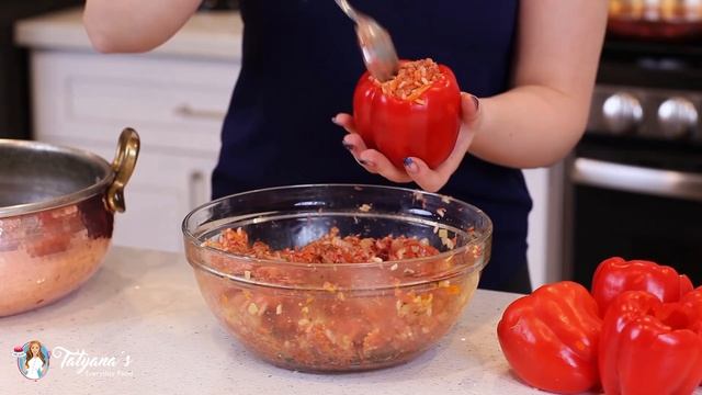 EASY Meat & Rice Stuffed Peppers!! The BEST Recipe! Extra Flavorful & Juicy! смотреть онлайн