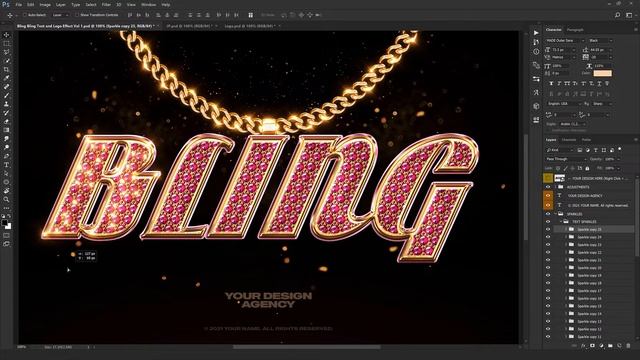 Photoshop Bling Bling / Gold Text Effect смотреть онлайн