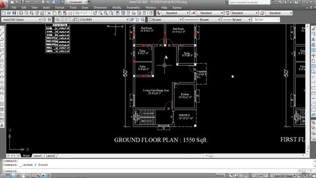 How to Provide Columns in Building Drawing AutoCAD || Building #2 смотреть онлайн