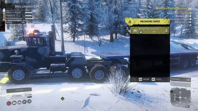 Derry Longhorn 3194. Winter, long trailer. SnowRunner | Logitech g29 gameplay смотреть онлайн