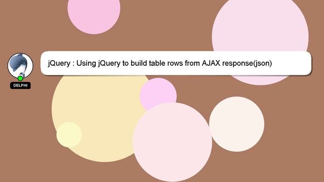 jQuery : Using jQuery to build table rows from AJAX response(json) смотреть онлайн