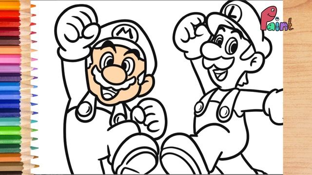Drawing Super Mario and Luigi -? How To Draw The Super Mario Bross смотреть онлайн