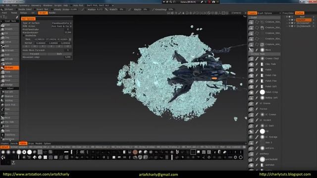 Creature creation in 3D-coat for 1h. Improvisation with 2D-paint brush. Render in Renderman 21. смотреть онлайн