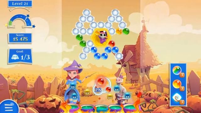 Bubble Witch 2 Saga Level 21 (Morgana mode) - 3 Stars Walkthrough, No Boosters смотреть онлайн
