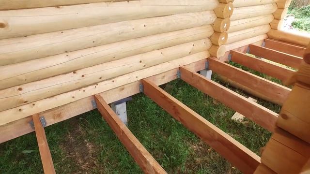 Баня из оцилиндрованного бревна под усадку / Отличный проект бани 8х8 смотреть онлайн