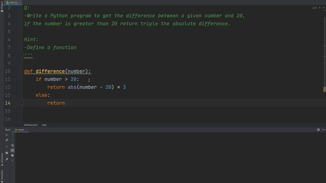 Python-difference b/w a number & 20, if num greater than 20 return triple the absolute difference. смотреть онлайн