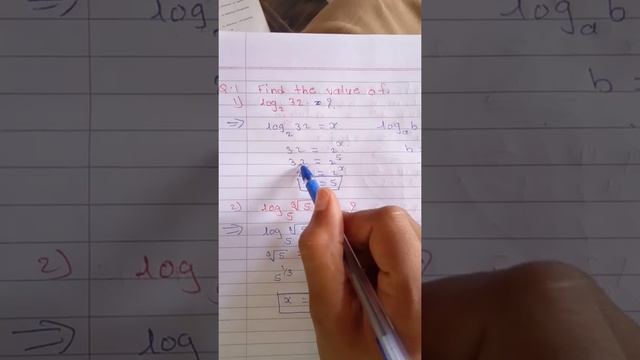Example of logarithm i.e. to find the value of log2^32 and log5^5⅓=?? смотреть онлайн