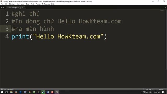 [Khóa học lập trình Python cơ bản] - Bài 4: Comment trong Python | HowKteam смотреть онлайн