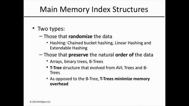 The T-Tree Index. A segment from Using Data Indexes to Boost Performance and Minimize Footprint смотреть онлайн